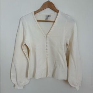 Joie Ivory Button-Up Women's Cardigan
